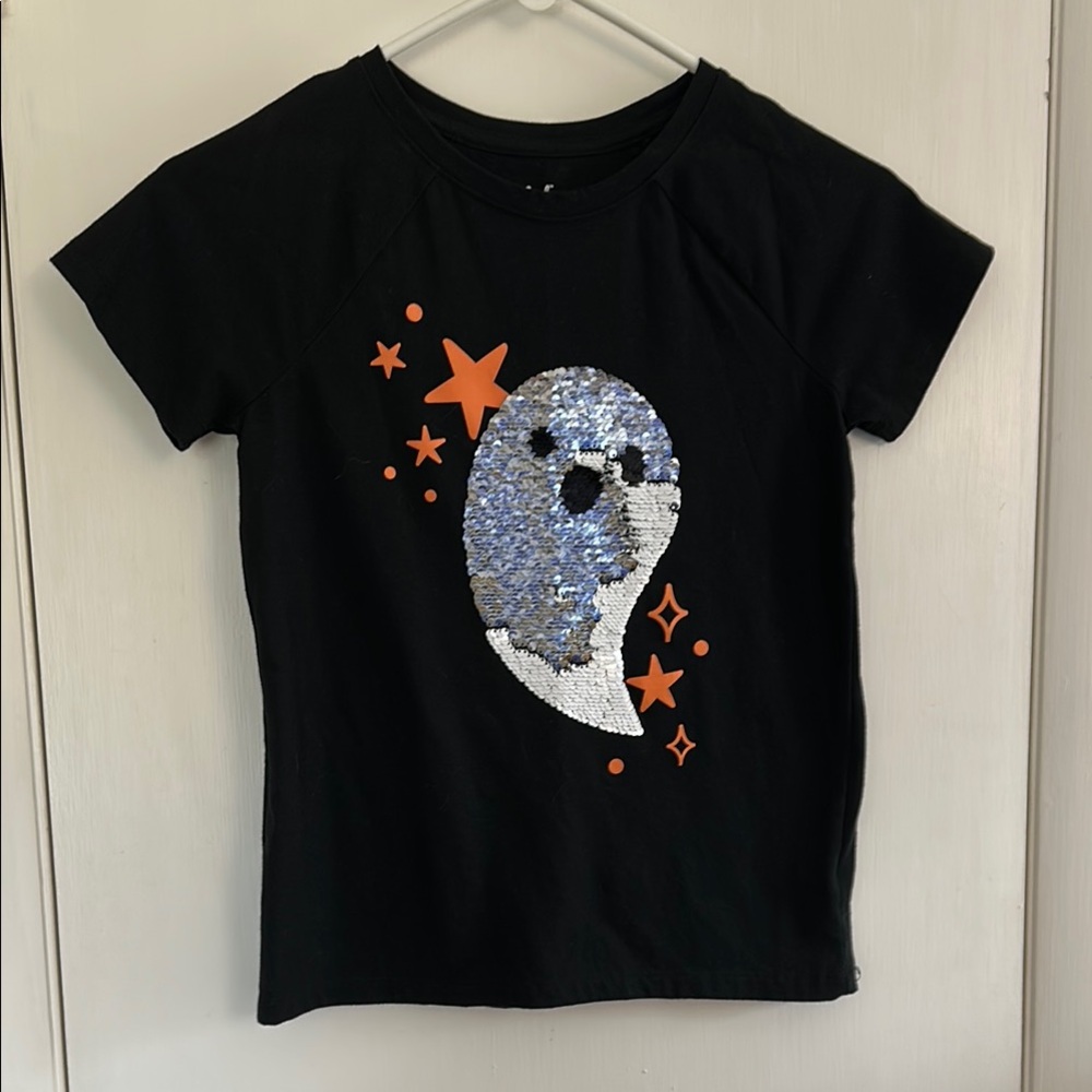 Cat & Jack Black and Silver Short Sleeve Tee with Graphic Design